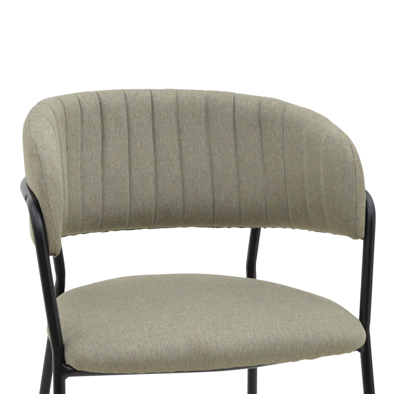 Καρέκλα Morel  γκρι ύφασμα-πόδι μαύρο μέταλλο 55x55x76εκ - Image 6