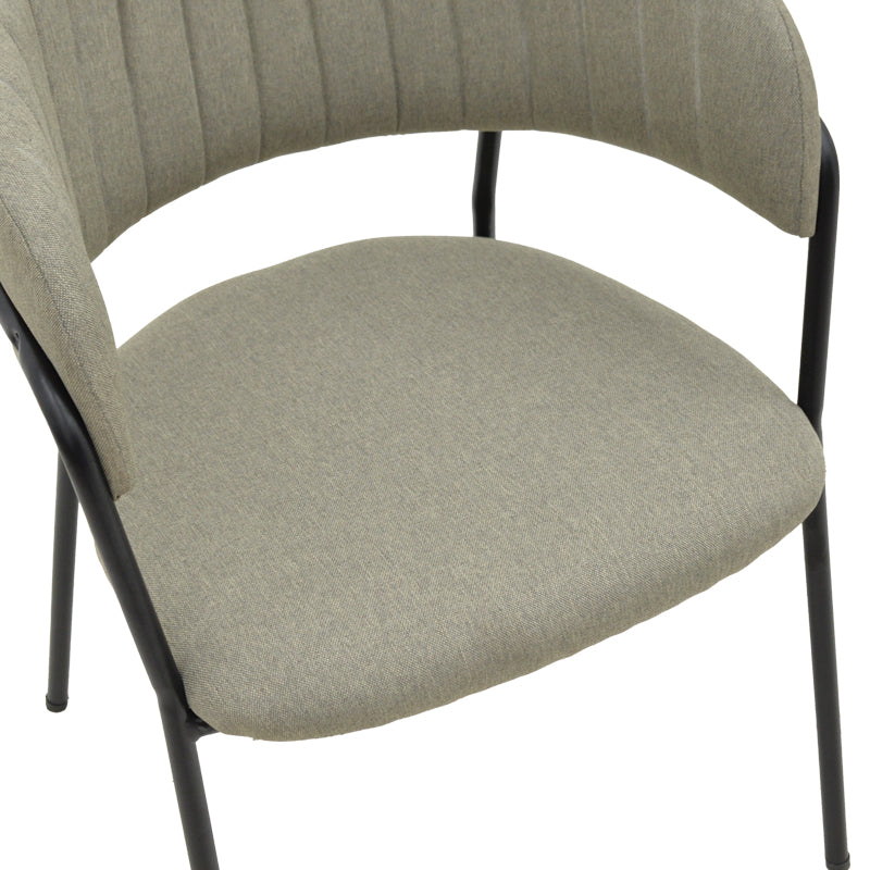 Καρέκλα Morel  γκρι ύφασμα-πόδι μαύρο μέταλλο 55x55x76εκ - Image 7