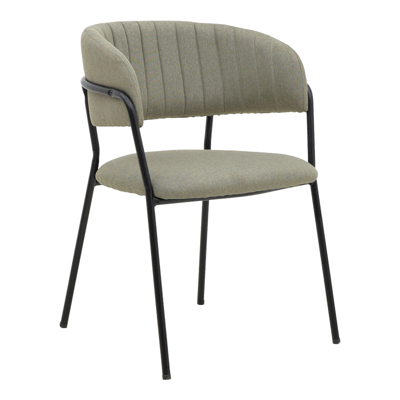 Καρέκλα Morel  γκρι ύφασμα-πόδι μαύρο μέταλλο 55x55x76εκ - Image 1