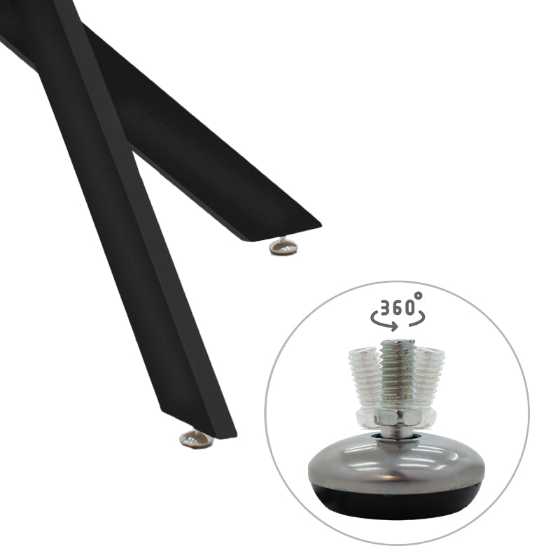 Τραπέζι Antoro  γυαλί και μεταλλικά πόδια σε μαύρη απόχρωση Φ80x75εκ - Image 6