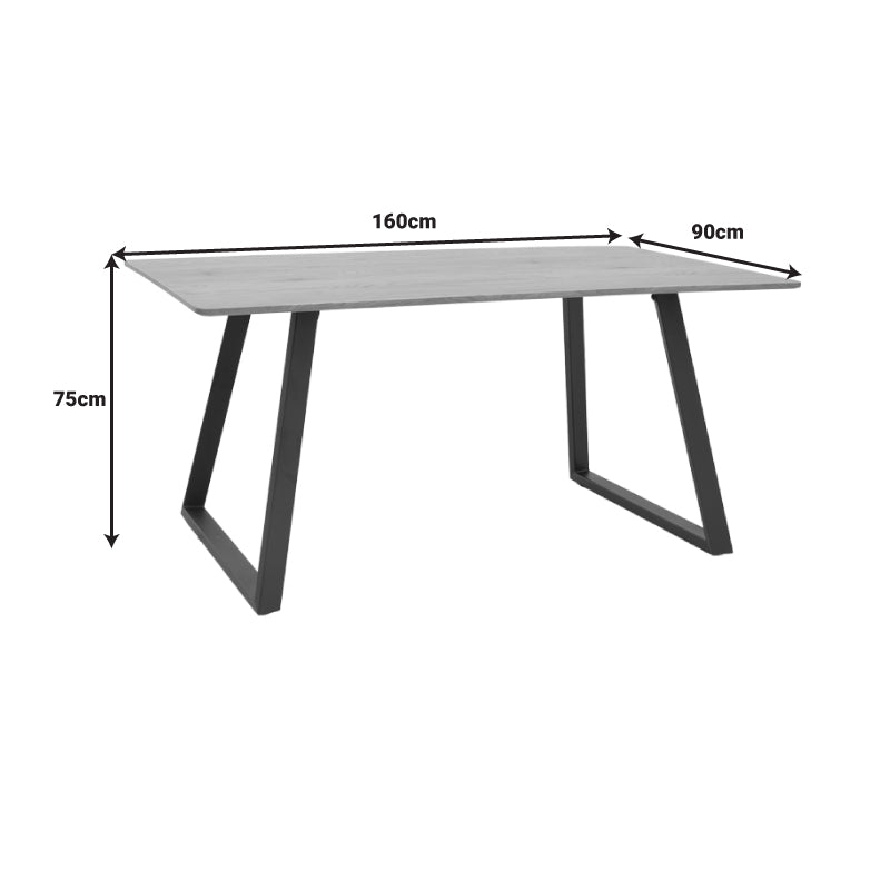 Τραπέζι Winor  φυσικό mdf-πόδι μαύρο μεταλλικό 160x90x75εκ - Image 7