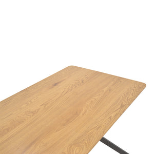 Τραπέζι Nerelis  φυσικό mdf και πόδι μαύρο μέταλλο 120x70x75εκ - Image 5