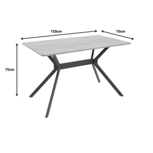 Τραπέζι Nerelis  φυσικό mdf και πόδι μαύρο μέταλλο 120x70x75εκ - Image 6