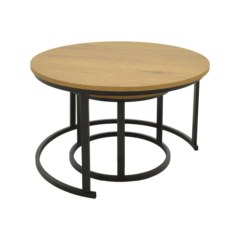 Τραπέζι σαλονιού Revelon  σετ 2τεμ mdf σε oak απόχρωση - Image 4