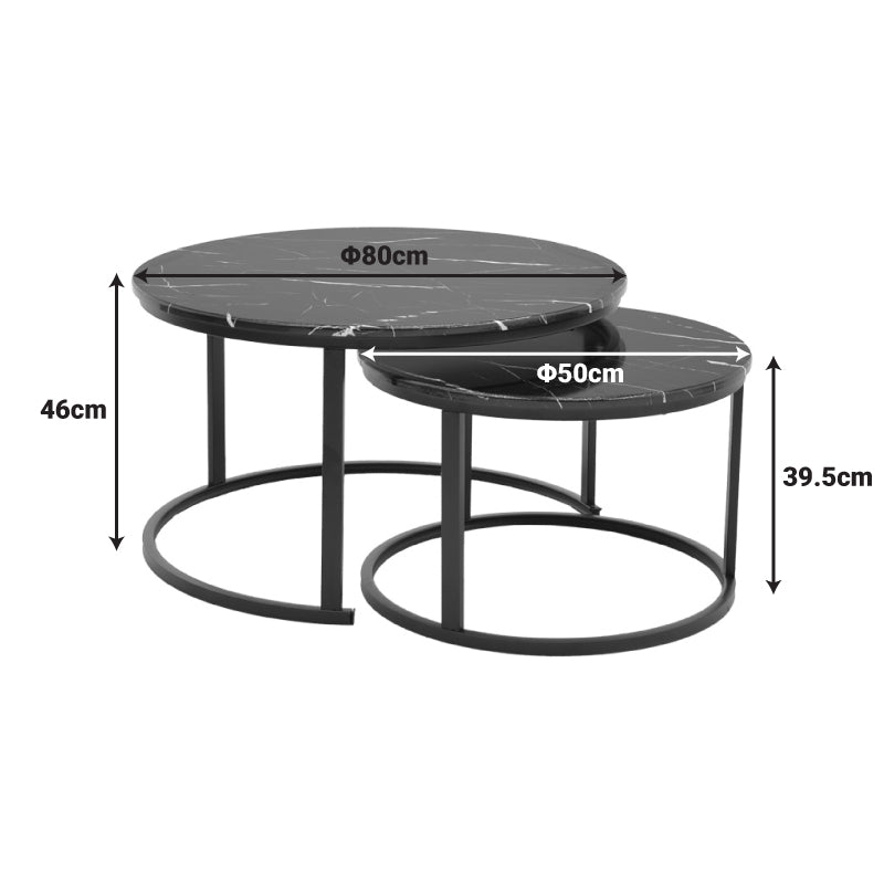 Τραπέζι σαλονιού Revelon  σετ 2τεμ mdf σε oak απόχρωση - Image 5