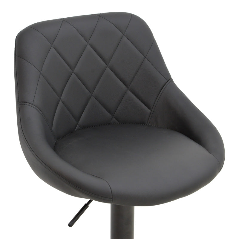 Σκαμπό μπαρ Boronez  πτυσσόμενο μαύρο pu-με μαύρη βάση 47x49x112εκ