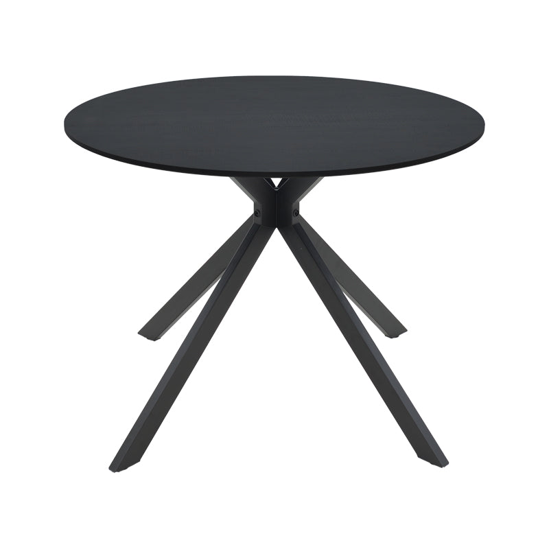 Τραπέζι Xuson  μαύρο mdf-πόδι μαύρο μέταλλο Φ80x75εκ - Pakobazaar