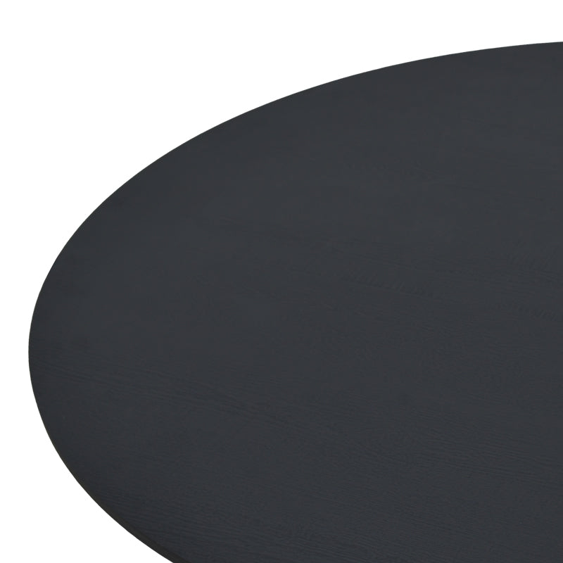 Τραπέζι Xuson  μαύρο mdf-πόδι μαύρο μέταλλο Φ80x75εκ - Pakobazaar
