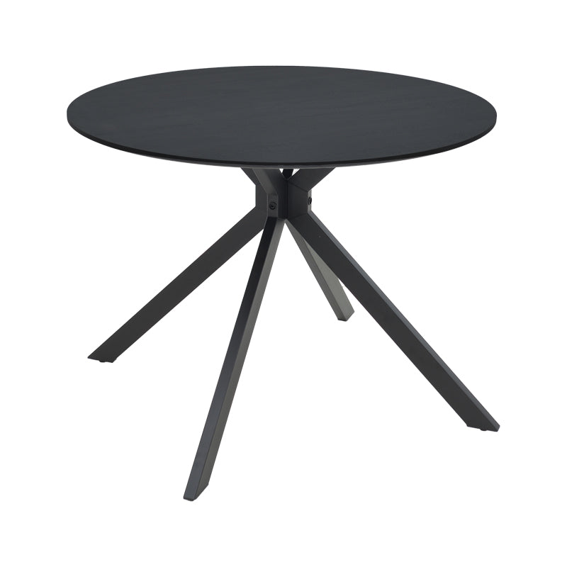 Τραπέζι Xuson  μαύρο mdf-πόδι μαύρο μέταλλο Φ80x75εκ - Pakobazaar
