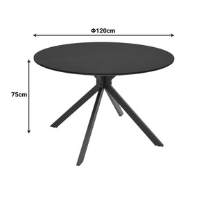 Τραπέζι Xuson  μαύρο mdf με μεταλλικό πόδι Φ120x75εκ - Pakobazaar