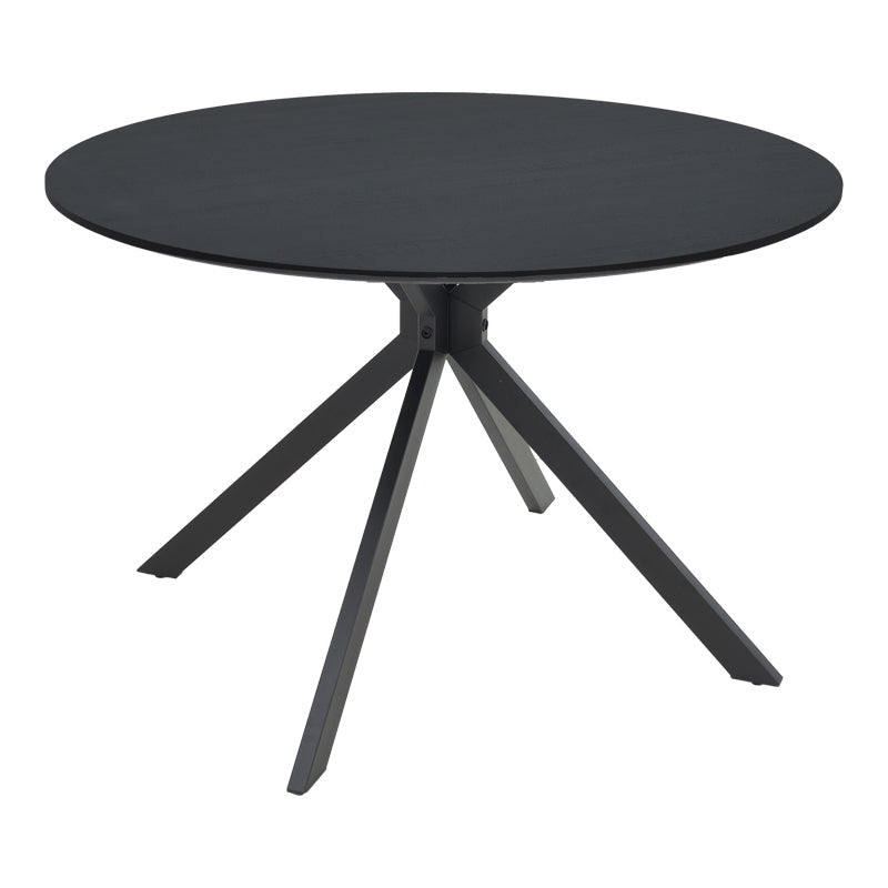 Τραπέζι Xuson  μαύρο mdf με μεταλλικό πόδι Φ120x75εκ