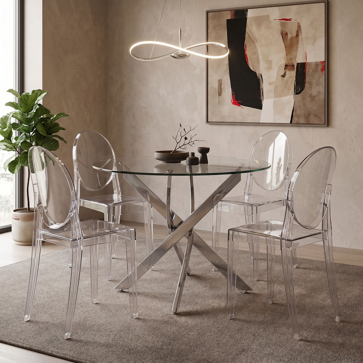 Καρέκλα Narova  διάφανο PC 40x45x92εκ - Pakobazaar