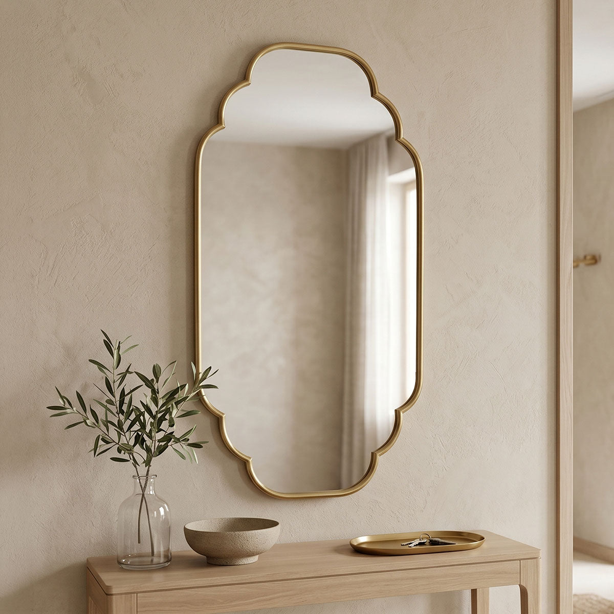Καθρέπτης Farous Inart χρυσό μέταλλο 61x3x122εκ - Pakobazaar