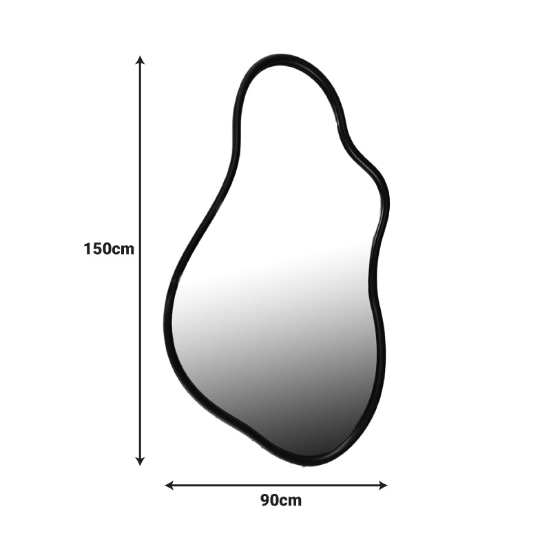 Καθρέπτης Decorde Inart ξύλο σε μαύρη απόχρωση 90x3.5x150εκ - Image 2