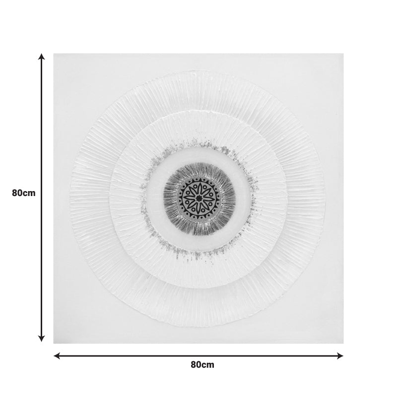 Πίνακας σε καμβά Circled I 3D Inart 80x3x80εκ - Pakobazaar