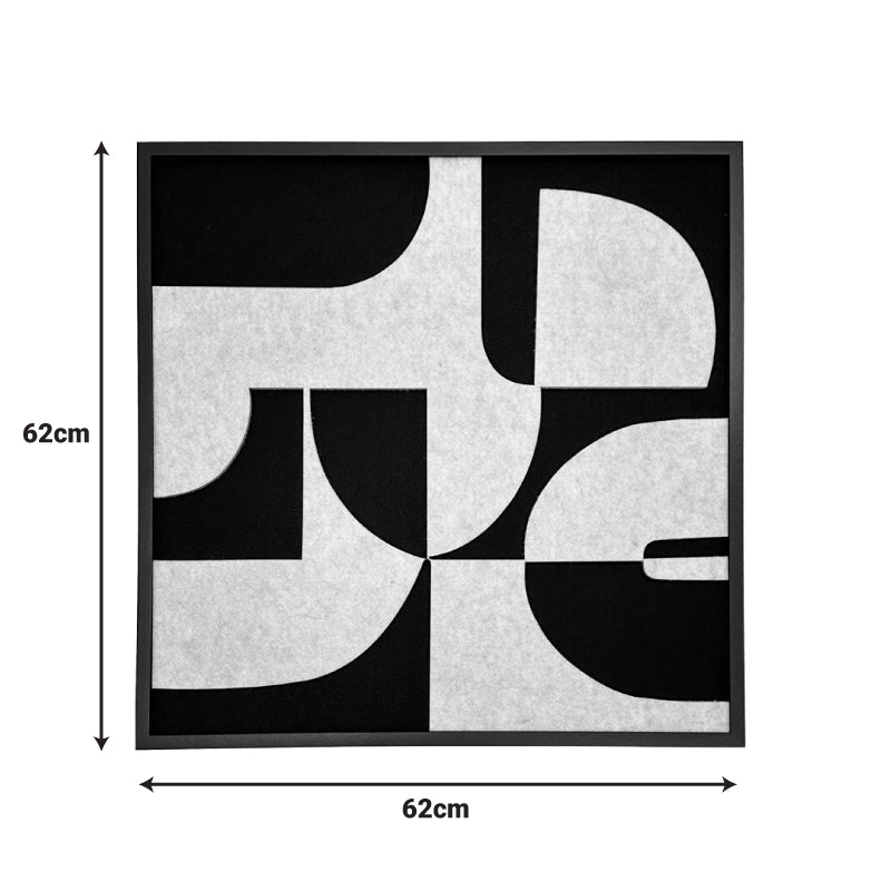 Πίνακας με πλαίσιο Jeire  μαύρο-λευκό 62x2.5x62εκ - Image 2
