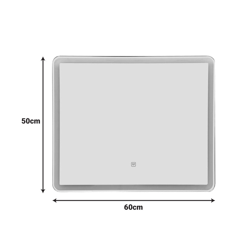 Καθρέπτης Led Quadrou  pp-αλουμίνιο 60x3x50εκ - Pakobazaar