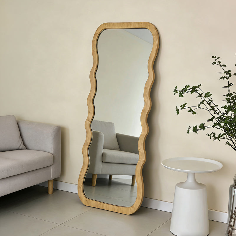 Καθρέπτης Zerbon  mdf σε φυσική απόχρωση 60x1.5x155εκ - Pakobazaar