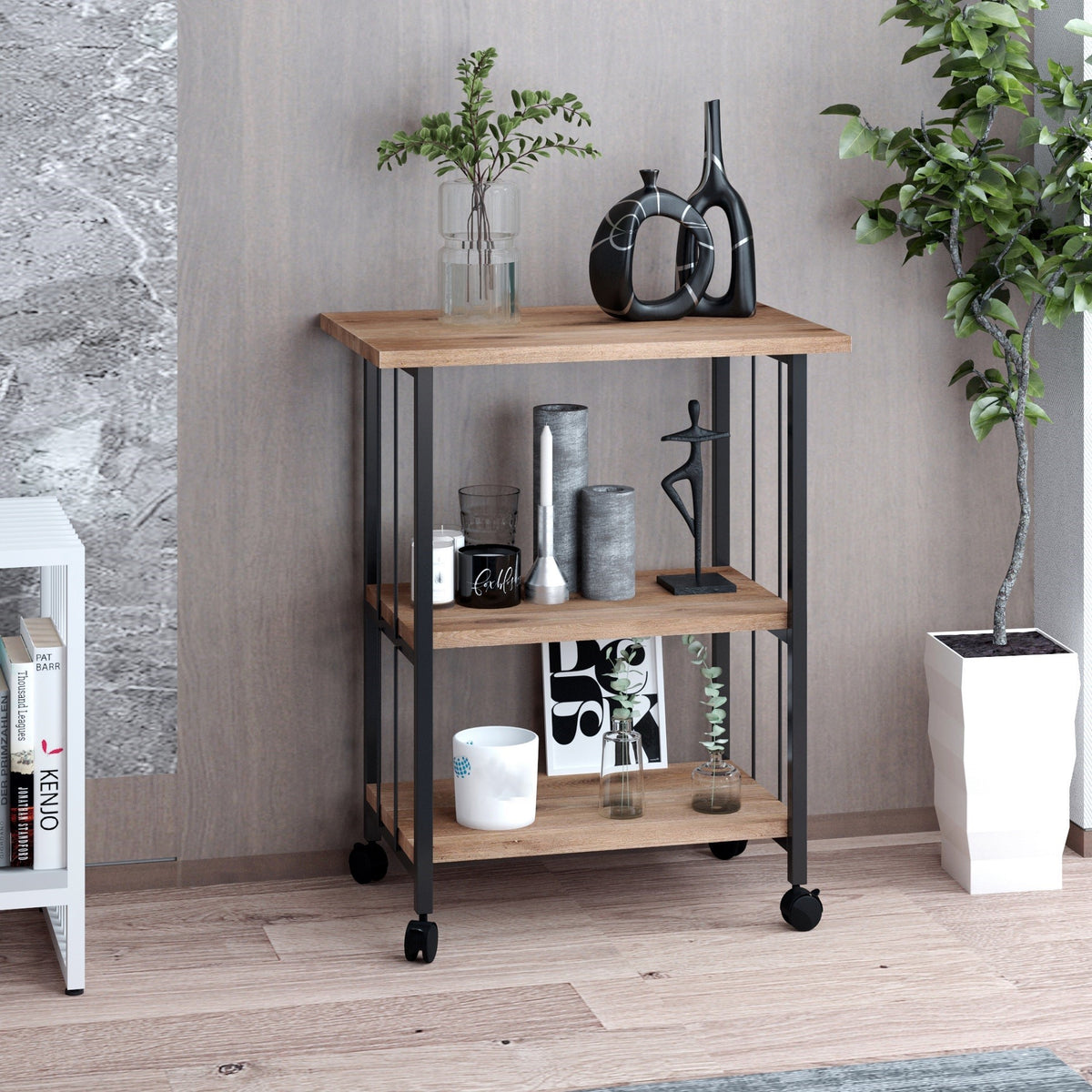 Ραφιέρα Nefeli Καφέ 60x40x73 εκ. MDF