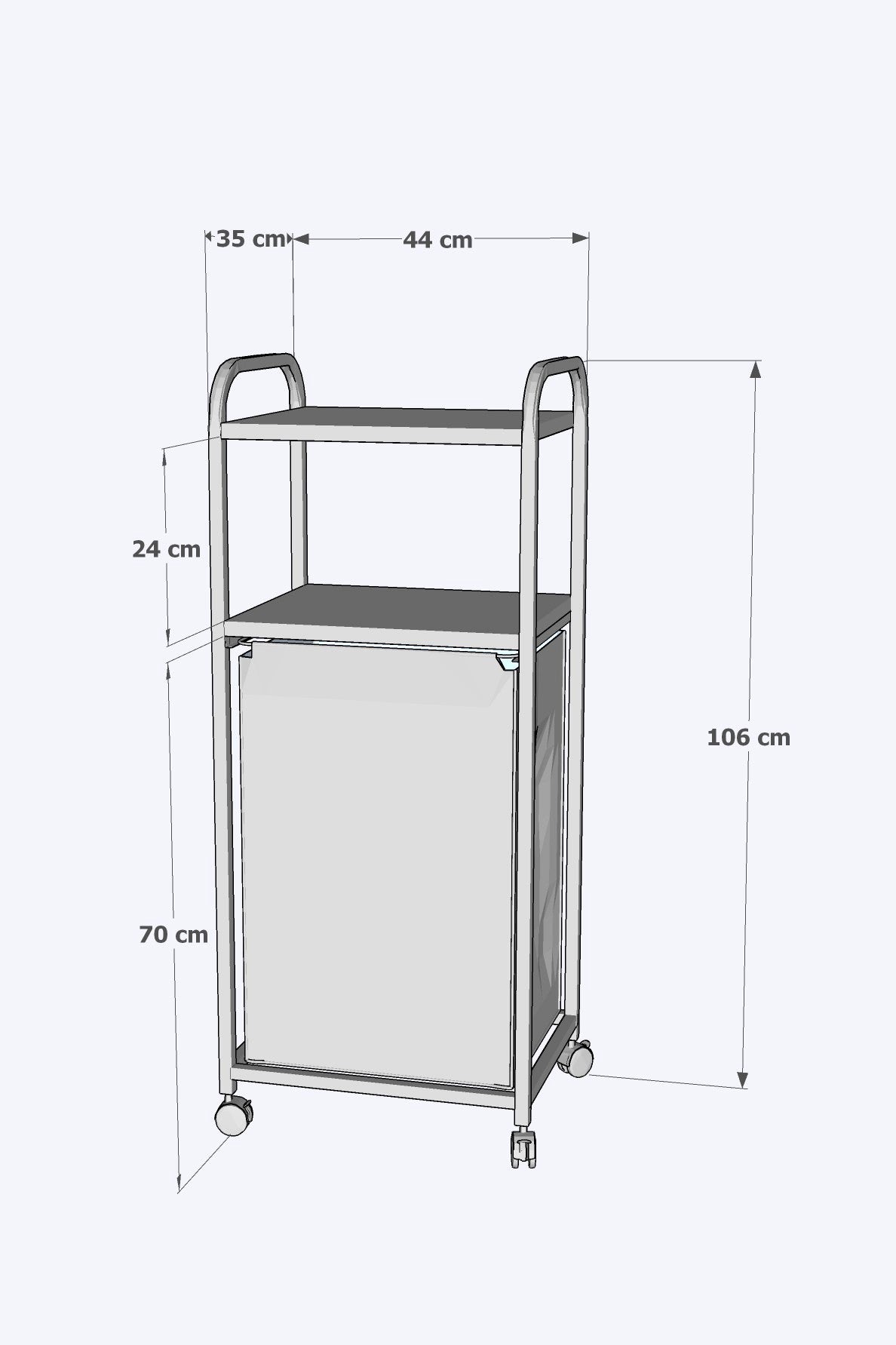 Μεταλλικό Καλάθι Απλύτων Nerine Καφέ 44x35x106 εκ. Μετάλλου