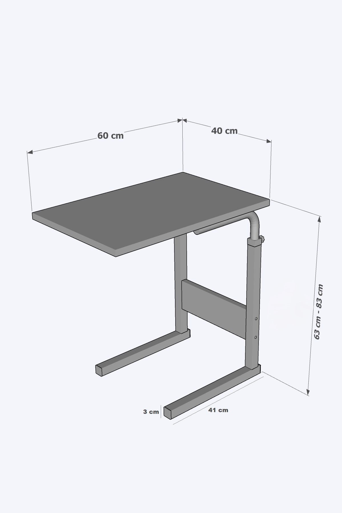 Γραφείο Laptop Eupraxia Λευκό 40x60x63 εκ. MDF