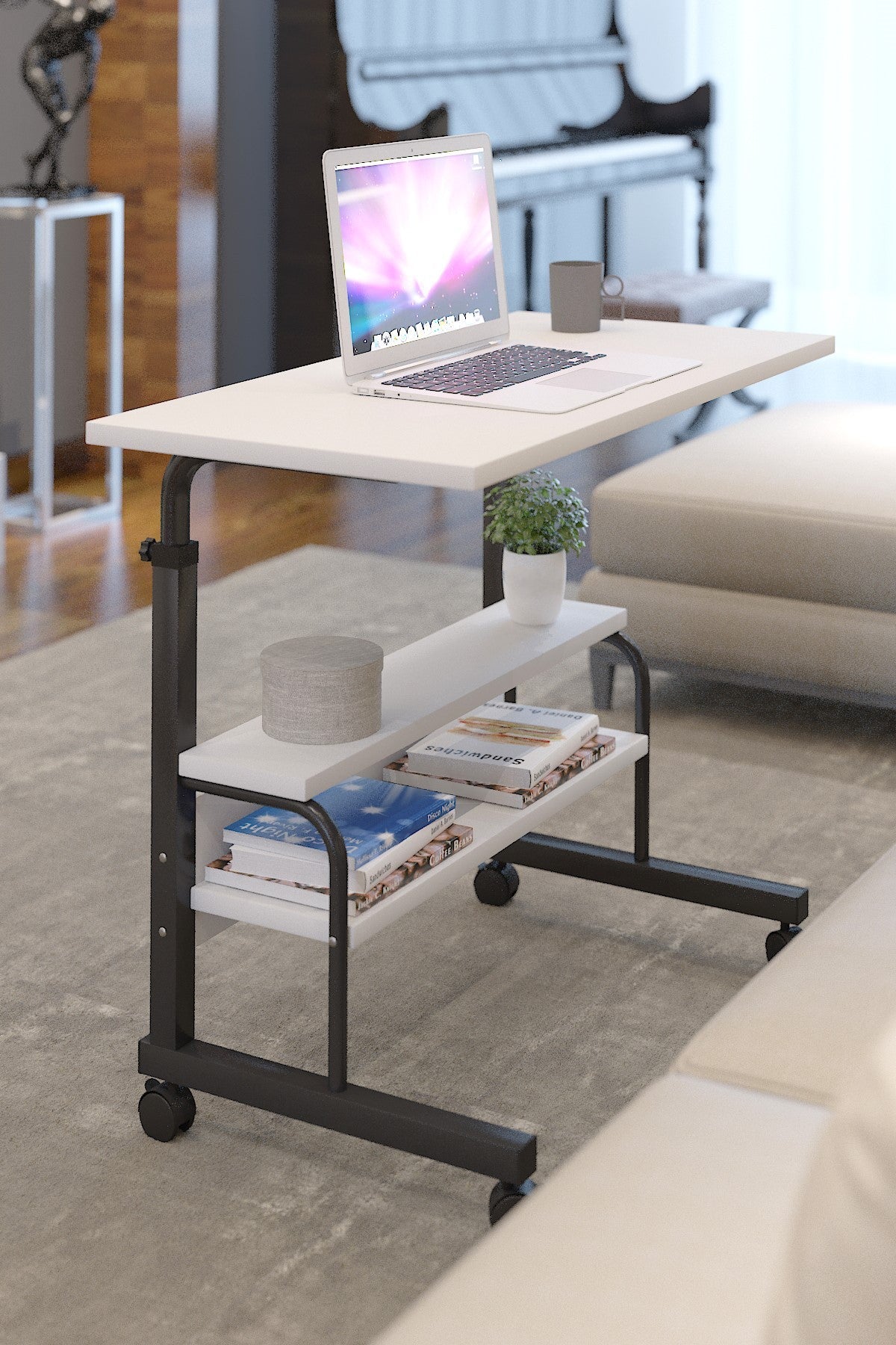Γραφείο Laptop Melpomeni Λευκό 80x40x68 εκ. MDF