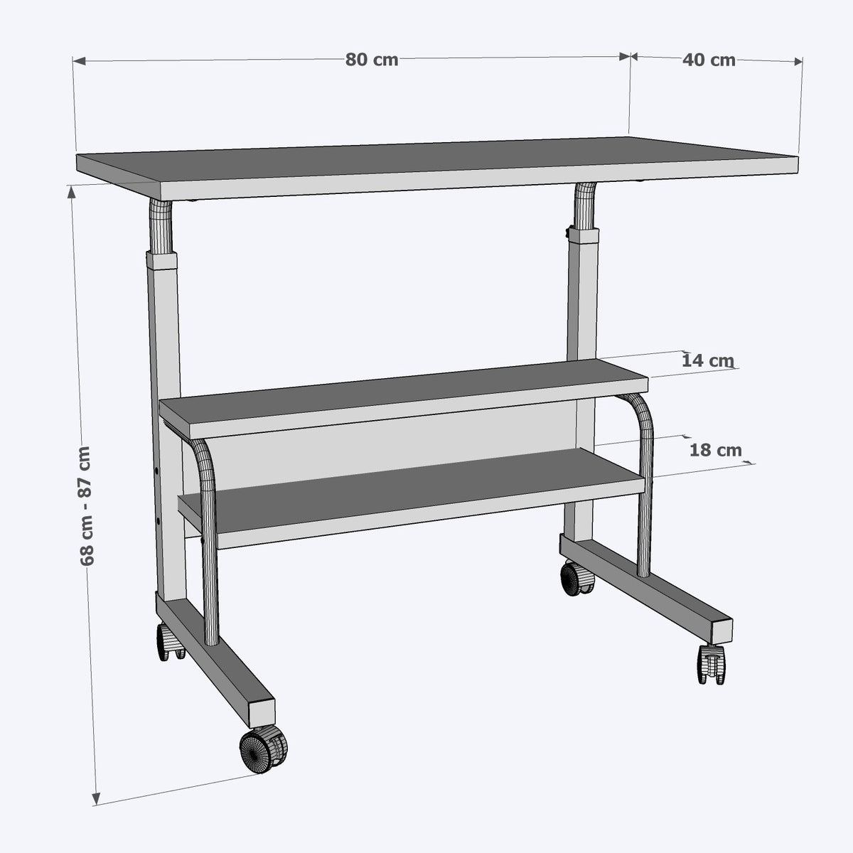 Γραφείο Laptop Melpomeni Λευκό 80x40x68 εκ. MDF