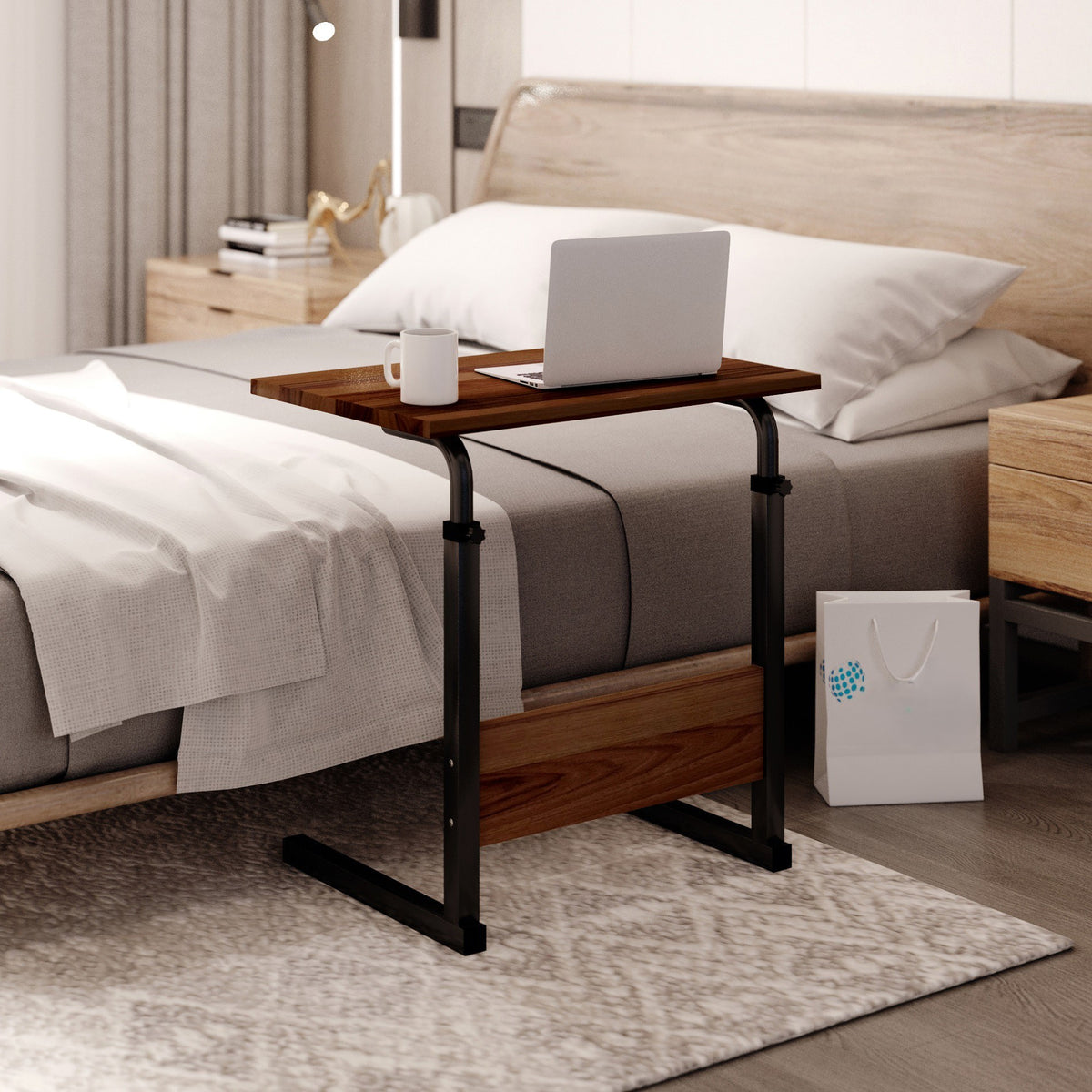 Γραφείο Laptop Eupraxia Καφέ 40x60x63 εκ. MDF