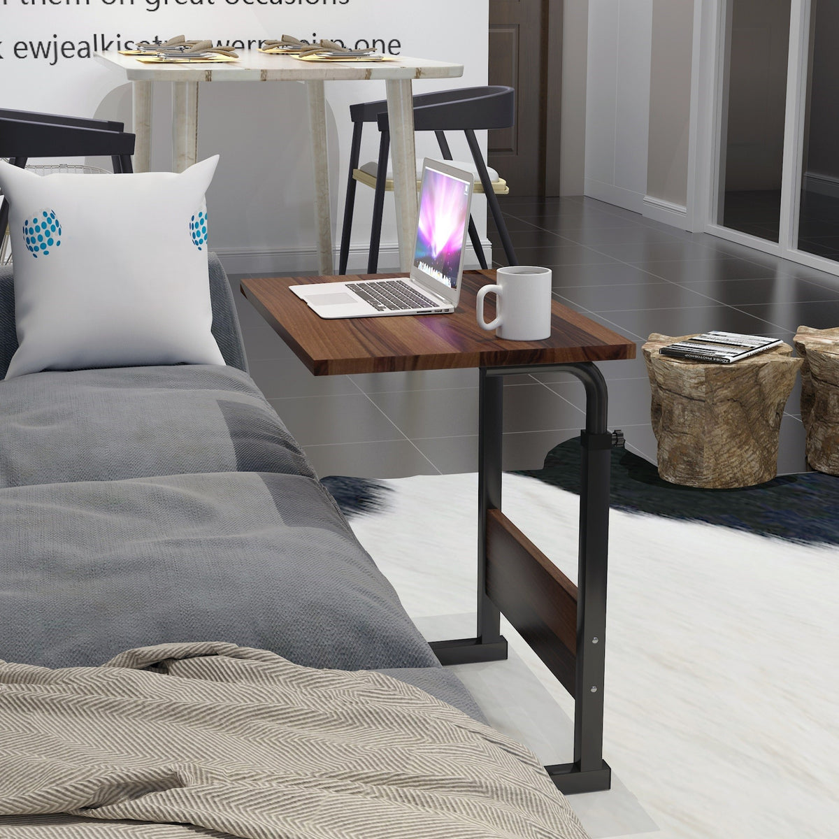 Γραφείο Laptop Eupraxia Καφέ 40x60x63 εκ. MDF