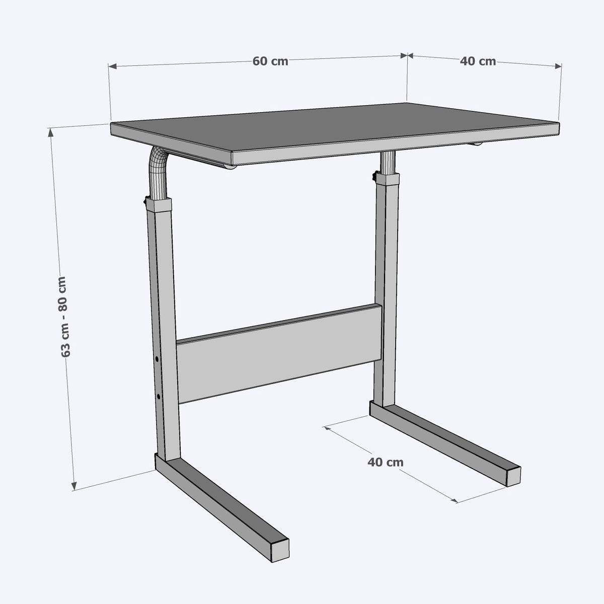 Γραφείο Laptop Eupraxia Καφέ 40x60x63 εκ. MDF