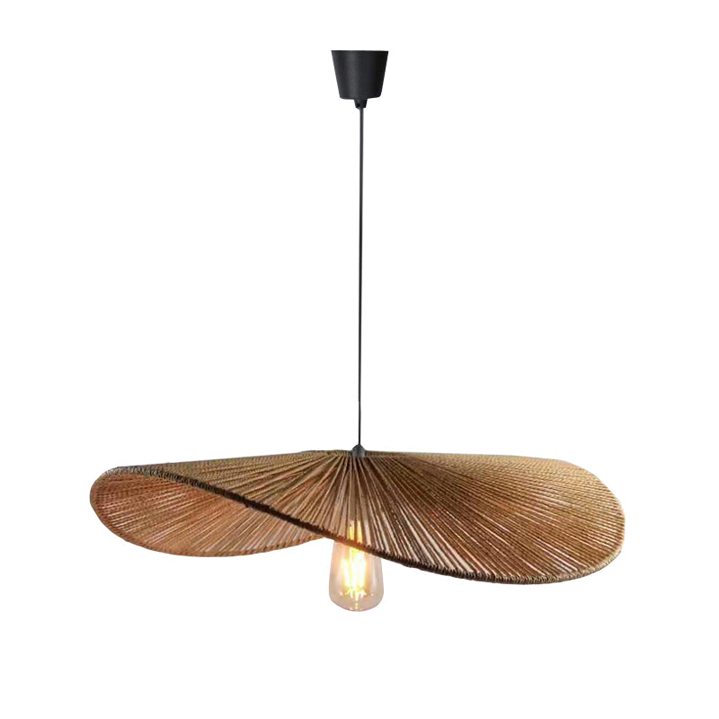 Φωτιστικό οροφής Haris Inart Ε27 rope σε καφέ απόχρωση Φ60x12.5εκ - Image 1