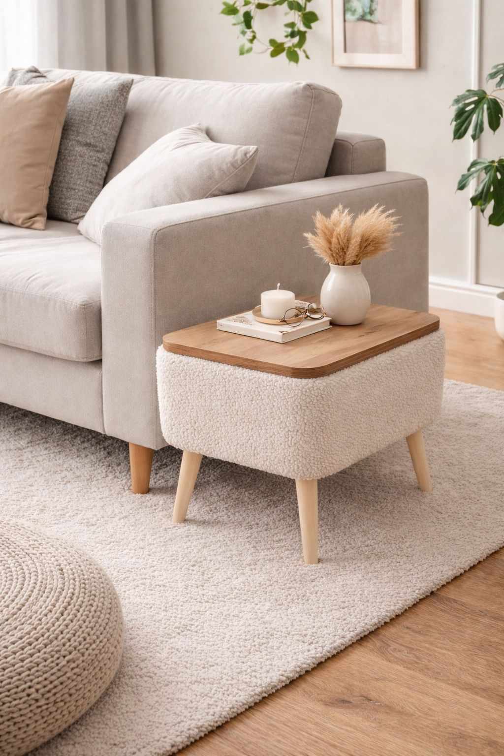 Βοηθητικό Τραπεζάκι Xirokambos Μπεζ 60x30x45 εκ. Μελαμίνης - Pakobazaar