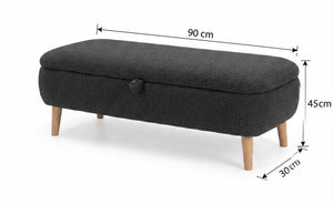 Παγκάκι Agrari Ανθρακί 90x30x45 εκ.