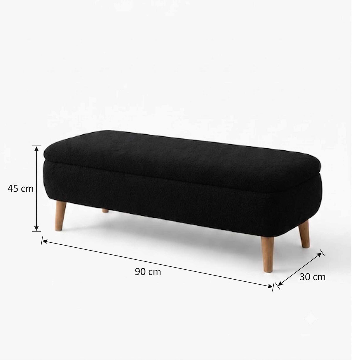 Παγκάκι Agrari Μαύρο 90x30x45 εκ.