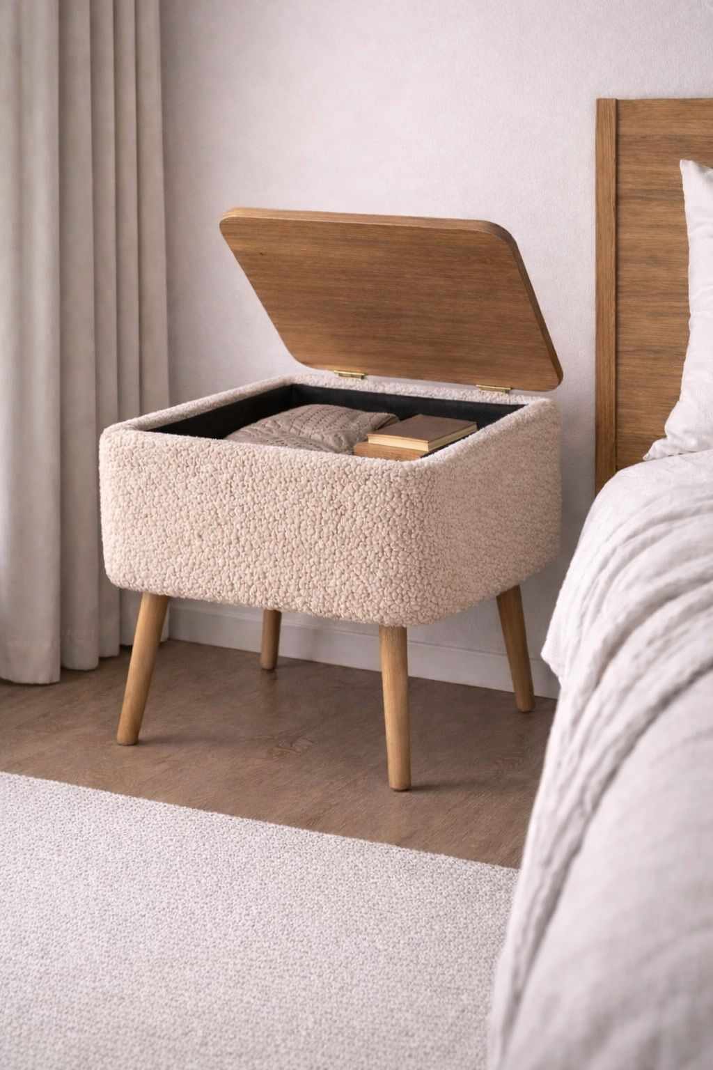 Κομοδίνο Louisa Μπεζ 45x30x45 εκ. Μελαμίνης