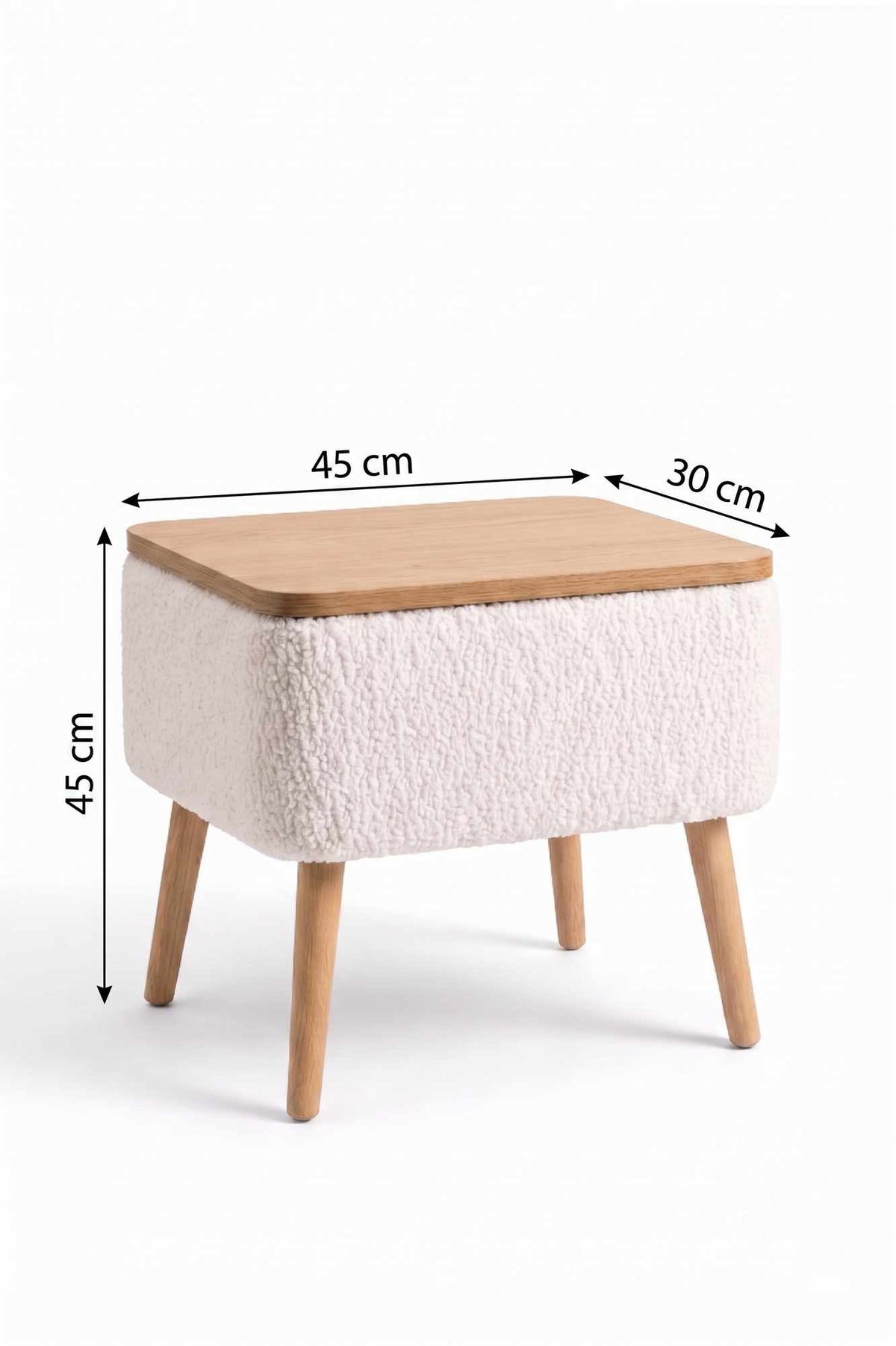 Κομοδίνο Louisa Μπεζ 45x30x45 εκ. Μελαμίνης