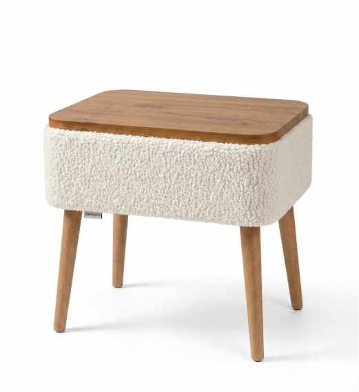Κομοδίνο Mandraki Λευκό 45x30x55 εκ. Μελαμίνης