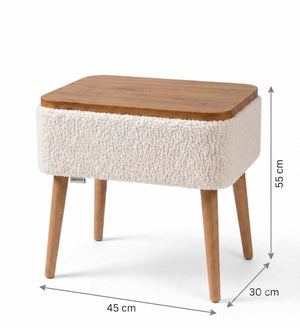 Κομοδίνο Mandraki Λευκό 45x30x55 εκ. Μελαμίνης