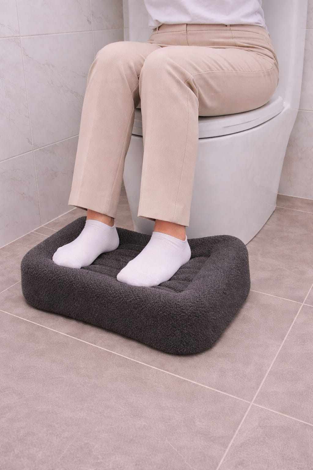 Σκαμπό Τουαλέτας Vrouva Ανθρακί - Teddy 45x35x20 εκ. Μελαμίνης