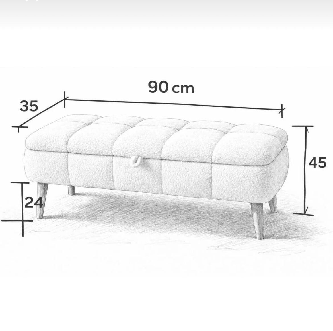 Παγκάκι Paparouna Ανθρακί 90x35x45 εκ.