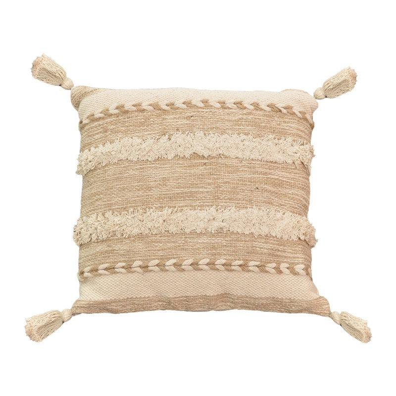 Μαξιλάρι Rozi Inart μπεζ ύφασμα 45x45x2.5εκ - Pakobazaar