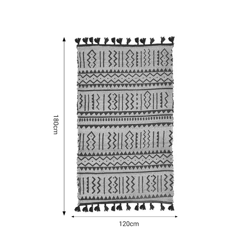 Χαλί Utrion Inart φυσικό-μαύρο γιούτα-βαμβάκι 120x180x1εκ - Image 3