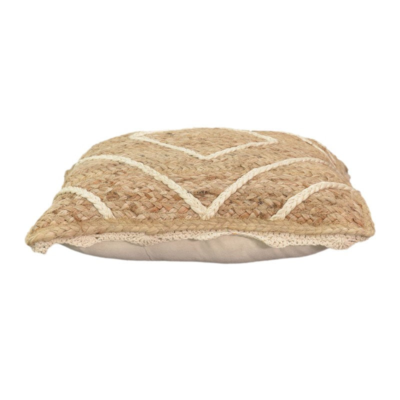 Μαξιλάρι Teddiens Inart φυσικό 100% γιούτα 45x45x2.5εκ - Pakobazaar