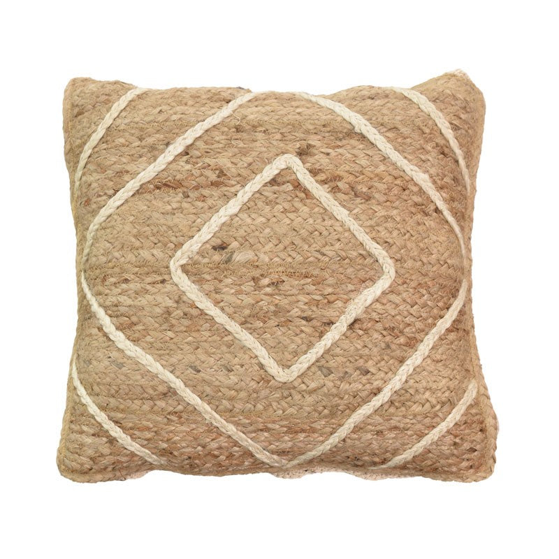 Μαξιλάρι Teddiens Inart φυσικό 100% γιούτα 45x45x2.5εκ - Pakobazaar