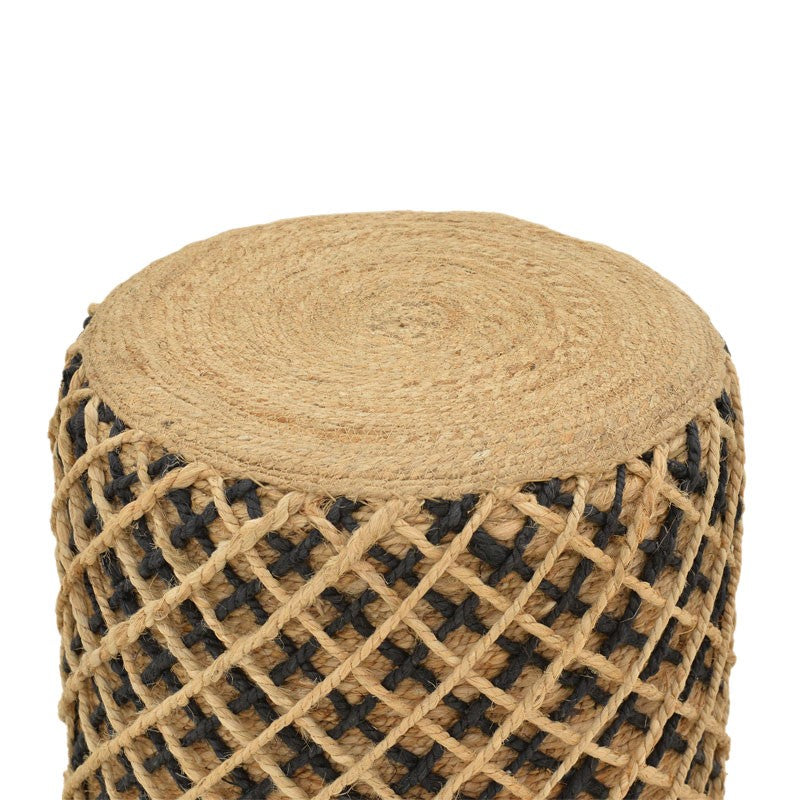 Σκαμπό Nelly Inart φυσικό 100% γιούτα 40x40x40εκ - Pakobazaar
