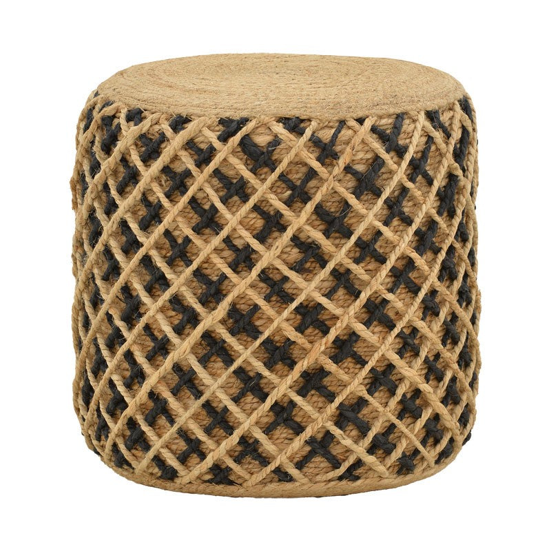 Σκαμπό Nelly Inart φυσικό 100% γιούτα 40x40x40εκ - Pakobazaar