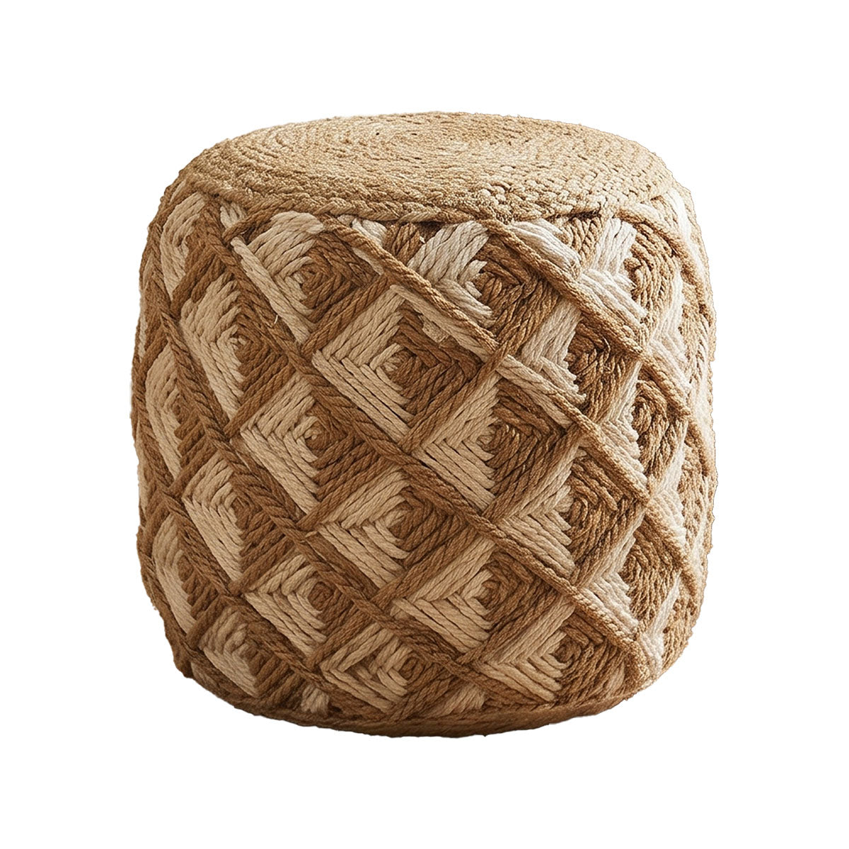 Σκαμπό Yton Inart μπεζ 100% γιούτα 40x40x40εκ - Pakobazaar