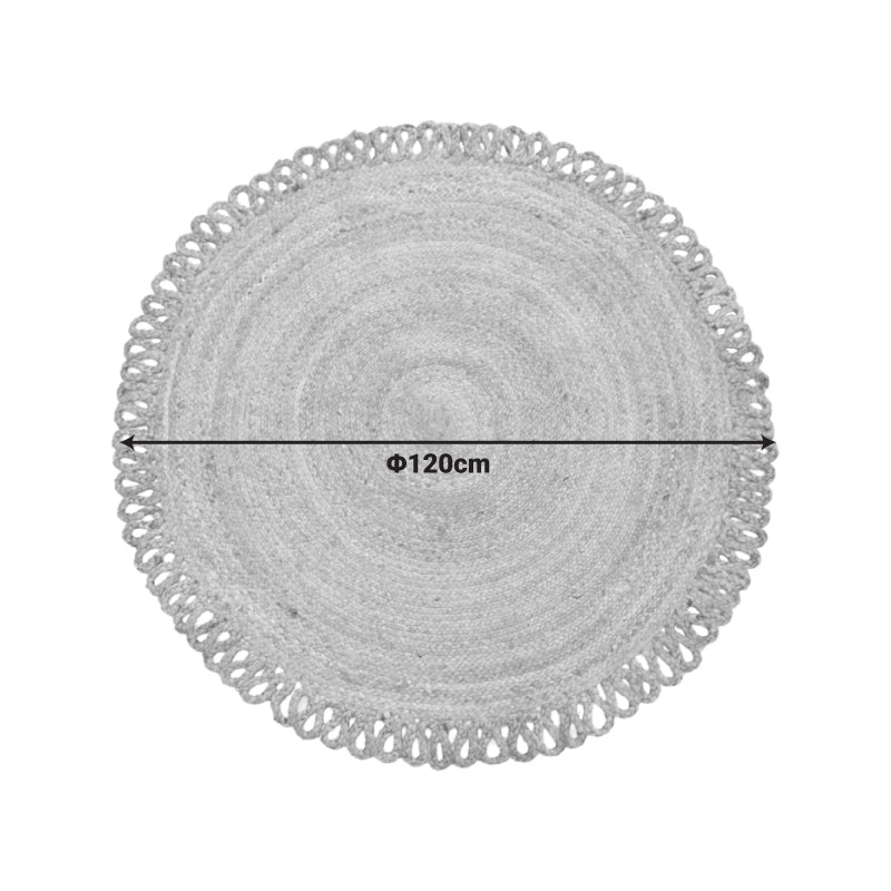 Χαλί Prejo Inart γιούτα σε φυσική απόχρωση Φ120x1εκ - Pakobazaar