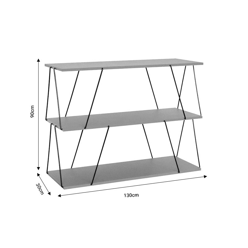 Βοηθητικό τραπέζι-ραφιέρα Tars  γκρι-μαύρο 120x30x90εκ - Pakobazaar