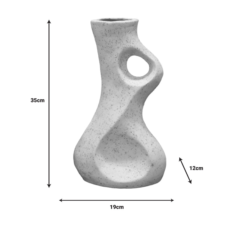 Επιτραπέζιο διακοσμητικό Ferduo Inart λευκό terracotta 19x12x35εκ - Image 2